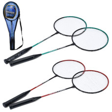 Бадмінтон ракетка 2шт, 63см, метал, 2 кольори, у чохлі, MS 4394