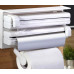 Кухонный тройной держатель Triple Paper Dispenser 3 в 1 для бумажных полотенец пищевой пленки и фольги Кухонный тройной держатель Triple Paper Dispenser 3 в 1 для бумажных полотенец пищевой пленки и фольги