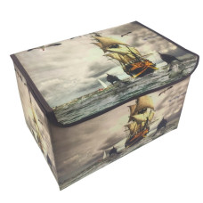 Ящик/пуфик для игрушек MR 0625 38-24-24 см (Корабль)