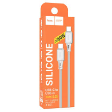 Кабель HOCO X101 Assistant 60W silicone charging data cable Type-C to Type-C, сірий, 93849 Кабель HOCO X101 Assistant 60W silicone charging data cable Type-C to Type-C, сірий, 93849