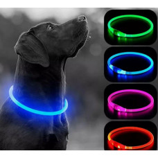 Светящийся LED ошейник для собак с USB зарядкой 50 см