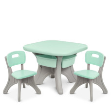 Детский столик с двумя стульями NEW TABLE-5 бежево-мятный