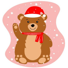 Картина по номерам "Мишка в шапке" 20х20 см