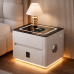 Тумба прикроватная Белая QYJXF02 47×39×48 см с беспроводной зарядкой кодовым замком и подсветкой