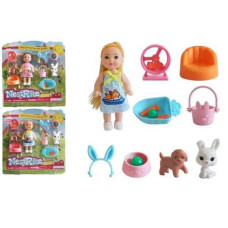 Лялька 11,5см, тварини, аксесуари, 2 види, на листі, 23,5-24-4,5см, A8-44