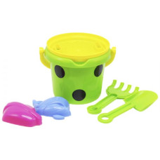 Песочный набор "Горошек", 6 элем. (зеленый)
