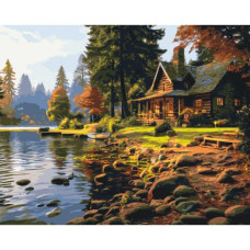 Картина по номерам "Лесной дом" 40x50 см