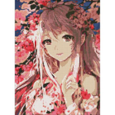 Алмазная мозаика "Аниме. Весеннее настроение" 30х40 см