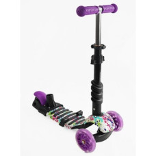 Самокат 5в1 "Best Scooter" (з доп. колесами, захисний бампер, PU колеса зі світлом, в коробці)