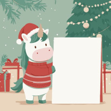 Картина по номерам "Единорог с открыткой" 20х20 см