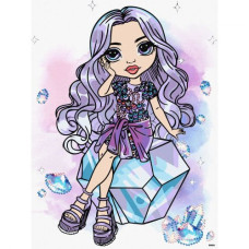Картина по номерам "Rainbow High. Violet" со стразами 30х40см