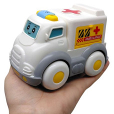 Машинка музыкальная "Скорая помощь", свет, мелодии, песни, инерция, в коробке