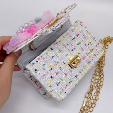 Сумочка детская (15*10*5,5 см), декоративный бант, жемчужная ручка