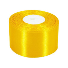 Атласная лента для рукоделия АБ-504, 5 см x 23 м, Желтый