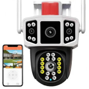 Уличная WiFi камера видеонаблюдения 3MP, FullHD, 2 объектива, YC101 IP камера наблюдения Поворотная камера