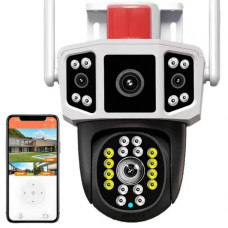 Уличная WiFi камера видеонаблюдения 3MP, FullHD, 2 объектива, YC101 IP камера наблюдения Поворотная камера