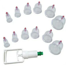 Вакуумные банки для массажа, от целлюлита, для домашней терапии с насосом 12 штук Вакуумные банки для массажа, от целлюлита, для домашней терапии с насосом 12 штук