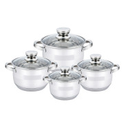 Набор кастрюль Haus Roland HR131-5, 4 шт из нержавеющей стали 2,1/2,8/3,9/6,1 л. Серебристый (HR131-5)