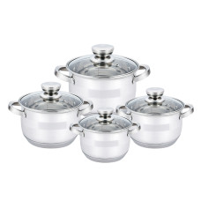 Набор кастрюль Haus Roland HR131-5, 4 шт из нержавеющей стали 2,1/2,8/3,9/6,1 л. Серебристый (HR131-5)