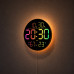 Часы настенные 6695R / Настенные часы круглые RGB с пультом / Календарь, температура, влажность