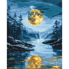 Картина по номерам с красками металлик "Вечерний пейзаж" 40х50 см