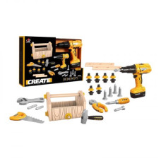 Набор инструментов 30 элементов, шуруповерты на батарейках, ящик для инструментов, тренировочные бруски, в коробке Набор инструментов 30 элементов, шуруповерты на батарейках, ящик для инструментов, тренировочные бруски, в коробке