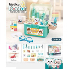 Набор врача "Doctor Medical", 20 элементов, помповая закачка, цвет зеленый, в коробке