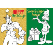 Книжка-раскраска со стикерами - Looney Tunes: Счастливого Рождества! ©Warner Bros.