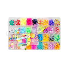 Набор резинок для плетения браслетов 037-79, 2 крючка, подвески, бусины