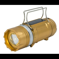 Аккумуляторная кемпинговая LED лампа Sheng Ba SB 9699 c фонариком и солнечной панелью Золотая