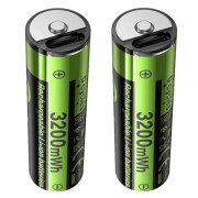 Аккумуляторы пальчик AA 860 mAh 2шт с разъемом Type-C HOCO JA3