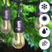 Гирлянда с ретро лампочками на солнечной батарее, 5м, 10 лампочек, Теплый белый / Уличная гирлянда ретро
