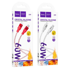 Кабель HOCO X99 Crystal junction 60W silicone charging data cable Type-C to Type-С, 93853 Кабель HOCO X99 Crystal junction 60W silicone charging data cable Type-C to Type-С, 93853