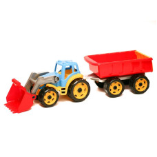 Трактор с ковшом и прицепом, Техно 3688