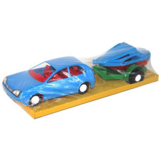 Автомобиль с прицепом синий