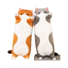 Мягкая игрушка "Кот Батон", 60 см, с пледом (рыжий)