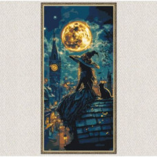 Картина за номерами з фарбами металік "Юна відьма" 40*80 см