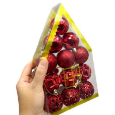 Новорічні прикраси, 12 штук, кульки, D=5 см, у слюді