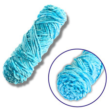 Пряжа плюшевая синель PP113, 100 грамм, 100% полиэстер, голубой