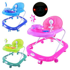 Ходунки арт. BW108 (7шт) музичні з брязкальцями, світло,3 кольори, BW108