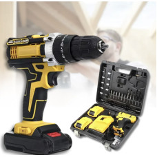 Шуруповерт аккумуляторный Желтый два акумулятора (24V/5A)