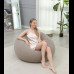 Надувное кресло-пуф Inflatable Sofa / Надувное кресло-мешок 110×110×85 см с насосом Бежевый