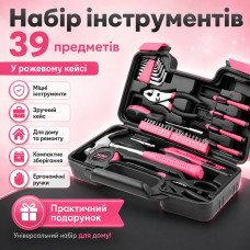 Набор инструментов 39 предметов LY-1242 / Набор инструментов в кейсе розовый Набор инструментов 39 предметов LY-1242 / Набор инструментов в кейсе розовый