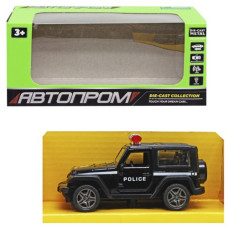 Машинка металлическая "Автопром: Полицейский Джип", черный