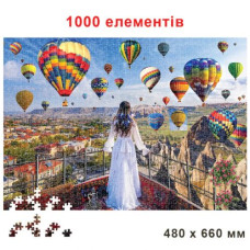 Пазлы "Девушка и шары", 1000 элементов, 66 х 48 см