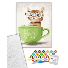 Картина по номерам "Котенок в чашке" 40х50 см Картина по номерам "Котенок в чашке" 40х50 см