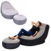 Надувной диван с пуфом Air Sofa Надувное велюровое кресло с пуфиком
