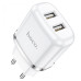 Сетевое зарядное устройство Hoco N4 Aspiring 2USB 2.4A micro-USB Белый
