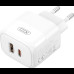 Сетевое зарядное устройство XO L138 - 30W PD USB-C & 18W QC USB-A быстрая зарядка