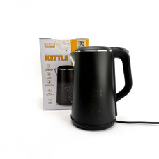 Электрический чайник DENX DX2087 на 1,6л 1500 Вт с регулятором температуры. Черный (DX2087)